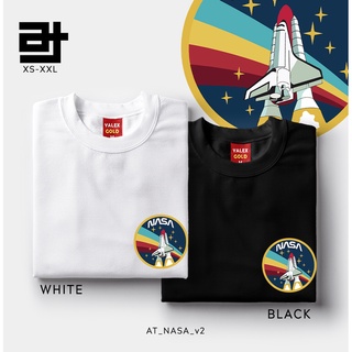 เสื้อยืด AvidiTee AT NASA Retro Vintage Rocket Pocket Logo v2 Customized Unisex TShirt for Men and Womenใส่สบายๆ