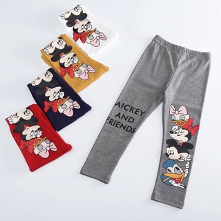 3-9 Years Children Clothing Spring Girl Cartoon Print Pant Slim Stretch Leggings