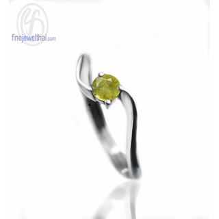 Finejewelthai-แหวนบุษราคัม-แหวนเงิน-แหวนพลอย-แหวนประจำเดือนเกิด-Yellow-Sapphire-Silver925-Ring-R1073yl