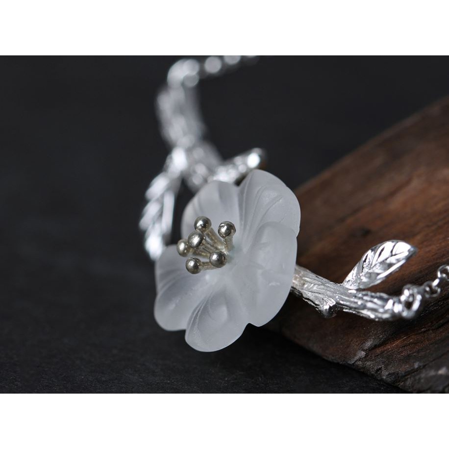 preorder-handmade-สร้อยข้อมือ-flower-in-rain-925-sterling-silver-clear-crystal-พรีออเดอร์-ฟรีค่าส่งในประเทศ