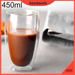 【พร้อมส่ง】แก้วมักสองชั้น ทนความร้อน 450 มล. สําหรับใส่เครื่องดื่ม กาแฟ น้ําผลไม้