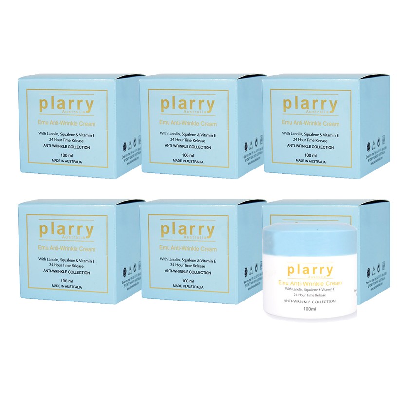 plarry-emu-anti-wrinkle-ครีมอีมู-ผสมลาโนลิน-น้ำมันปลาฉลามและวิตามินอี-ขนาด-100-ml-แพค-6-กระปุก