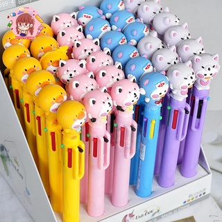 พร้อมส่ง ปากกา 6 สี หัวการ์ตูน น่ารักๆ