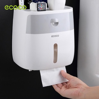 [พร้อมส่ง]Ecoco กล่องใส่กระดาษทิชชู่ กันน้ำ คละสี กล่องใส่ทิชชู่ ติดผนัง ไม่ต้องเจาะ E1804
