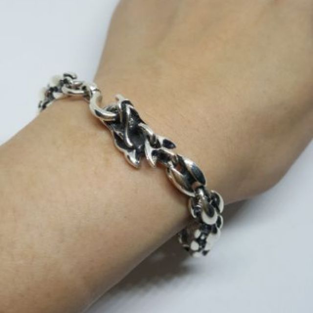 สร้อยข้อมือโซ่หัวมังกร-ยาว-22-ซม-เงินแท้-925-sterling-silver