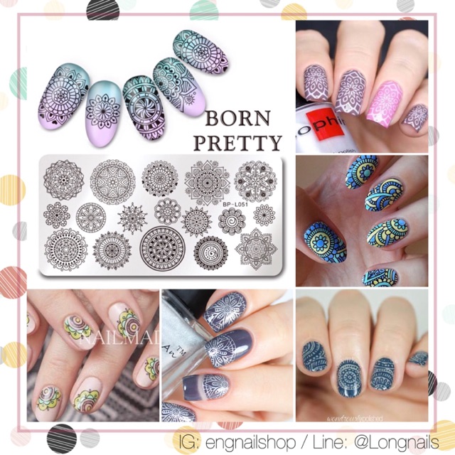 แผ่นปั๊ม-เล็บ-ผืนผ้า-mandala-opi-essie-orly-zoya