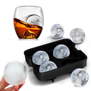 ICE BALL WHISKEY Ice Mold ที่ทำน้ำแข็ง ถาดน้ำแข็ง ถาดทำน้ำแข็ง ชุดซิลิโคนทำบอล น้ำแข็ง วิสกี้ 4 ลูกT0475