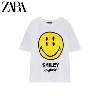 เสื้อยืดโอเวอร์ไซส์Zara T-shirt camiseta smiley® happy collection แท้💯%S-5XL