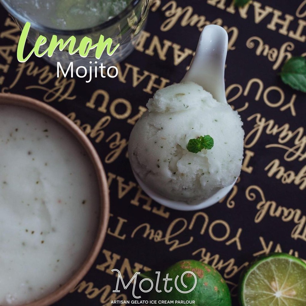 รูปภาพสินค้าแรกของLemon Mojito (ไอศกรีม เลม่อน โมฮิโต 1 ถ้วย 16 oz.) - Molto premium Gelato