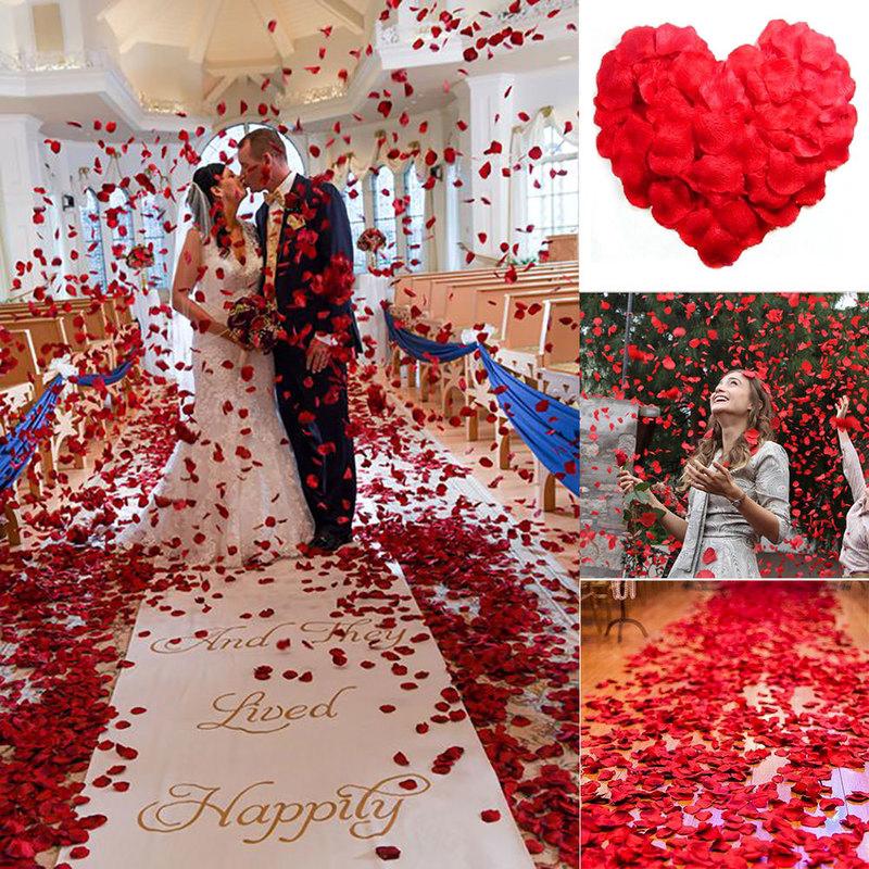 100Pcs Artificial Rose Petals Romantic Multicolor Silk Flower for Birthday Wedding Party Decor