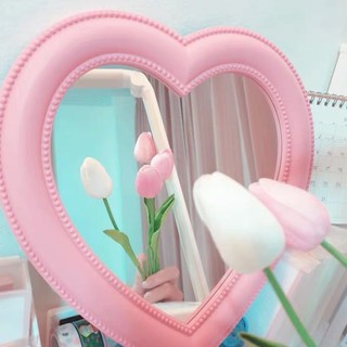 กระจกตั้งโต๊ะรูปหัวใจ กระจกแต่งหน้า กระจกแขวนรูปหัวใจ กระจกตั้งรูปหัวใจ กระจกตั้งโต๊ะสไตล์เกาหลี