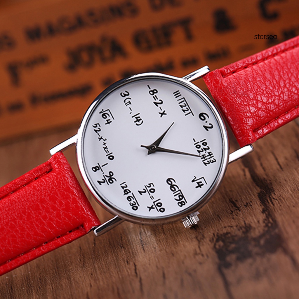 ภาพสินค้านาฬิกาข้อมือควอตซ์ สายหนังเทียม หน้าปัดสมการคณิตศาสตร์ แฟชั่นสําหรับผู้ชาย และผู้หญิง จากร้าน starsea.th บน Shopee ภาพที่ 8