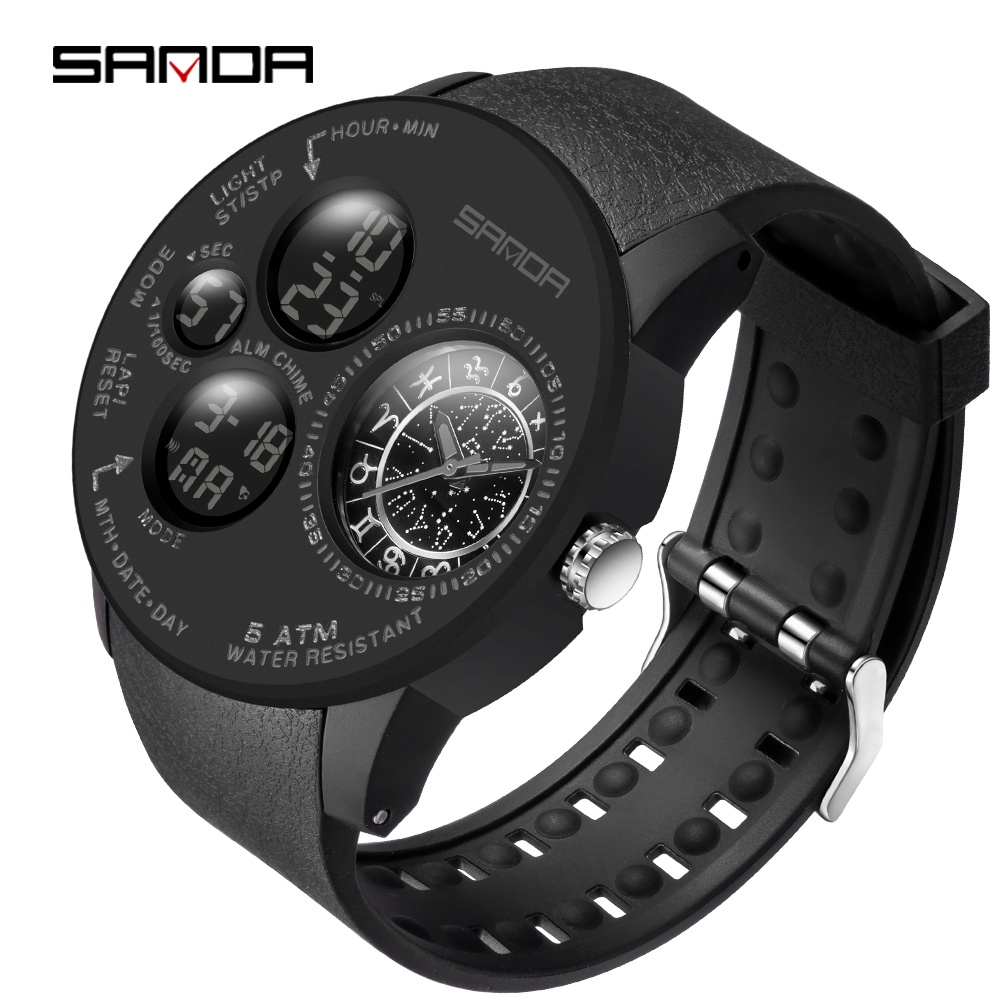 ภาพหน้าปกสินค้าSanda นาฬิกาข้อมือควอตซ์แฟชั่น กันน้ํา สไตล์ทหาร หรูหรา สําหรับบุรุษ