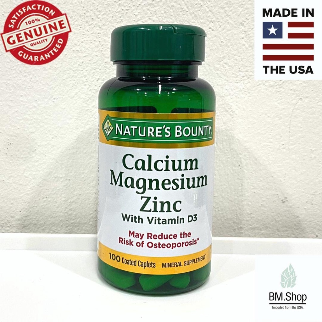 พร้อมส่ง-natures-bounty-calcium-magnesium-zinc-with-vitamin-d3-100-coated-caplets