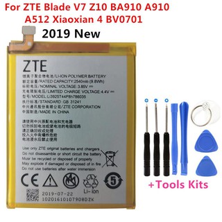 แบตเตอรี่สำหรับ ZTE ใบมีด V7 Z10 BA910 A910 A512 Xiaoxian 4 BV0701 Li3925T44P8h786035 2540mAh
