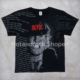 เสื้อยืดโอเวอร์ไซส์เสื้อยืดวง ACDC PREMIUM OVER PRINTS-3XL