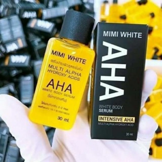 สินค้า (ของแท้ 100% สแกนโค๊ดได้) MIMI WHITE AHA หัวเชื้อเร่งผิวขาว 30ml.