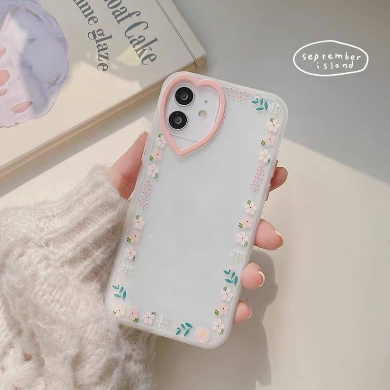 พร้อมส่งในไทย-เคสโทรศัพท์-เคสใส-เคสมือถือ-เคส-tpu-เคสนิ่ม-เลนส์หัวใจขอบม่วง-เลนส์หัวใจขอบชมพู