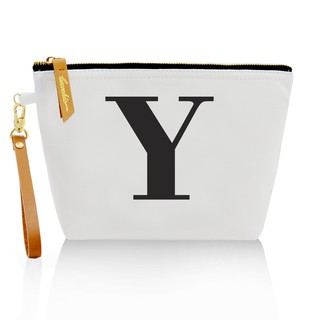 กระเป๋าผ้าลายอักษร ALPHABET CLUTCHES POUCH WHITE ”Y”
