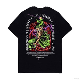 Ag ONE PIECE เสื้อยืดลําลอง แขนสั้น พิมพ์ลาย Roronoa Zoro พลัสไซซ์ แฟชั่นสําหรับผู้ชาย และผู้หญิง