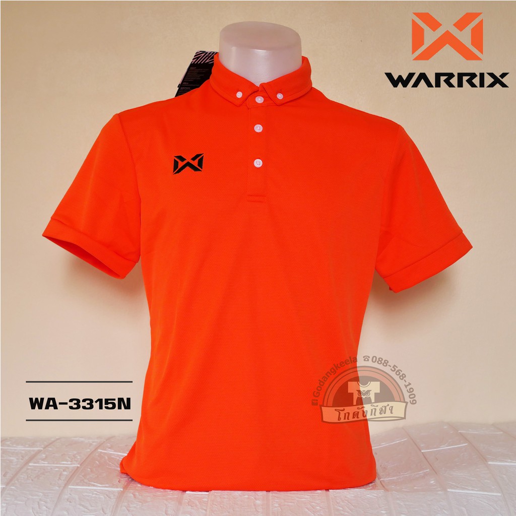 ภาพสินค้าเสื้อโปโล WARRIX WA-3315N WA-PLAN15 สีส้ม (OO) วาริกซ์ วอริกซ์ 100% จากร้าน chirumon บน Shopee ภาพที่ 2