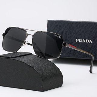 PRADAA แว่นกันแดดแฟชั่นใหม่ผู้ชายสแควร์ย้อนยุคแว่นกันแดดป้องกันแสงสะท้อนแว่นตาขับรถ