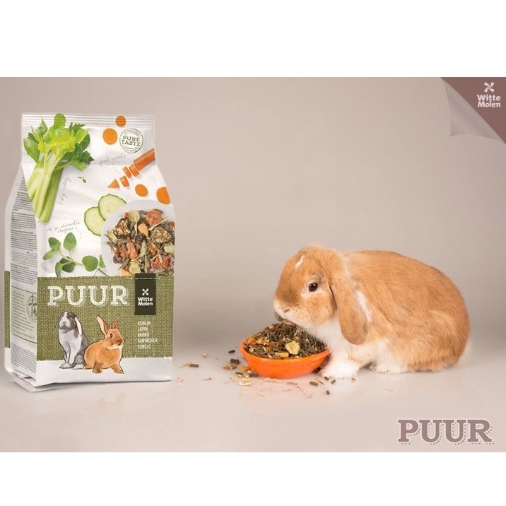 PUUR Rabbit (2 kg) อาหารกระต่าย สูตรผักคึ่นช่าย แครอท ช่วยสุขภาพฟัน และ