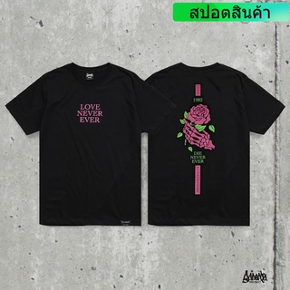 เสื้อยืดโอเวอร์ไซส์ราคาต่ำสุด!!Just Say Bad ® เสื้อยืดลาย แนวสตรีท  รุ่น กุหลาบ Love Rose ดำ ขาว ( ลิขสิทธิ์แท้ ) แขนสั้