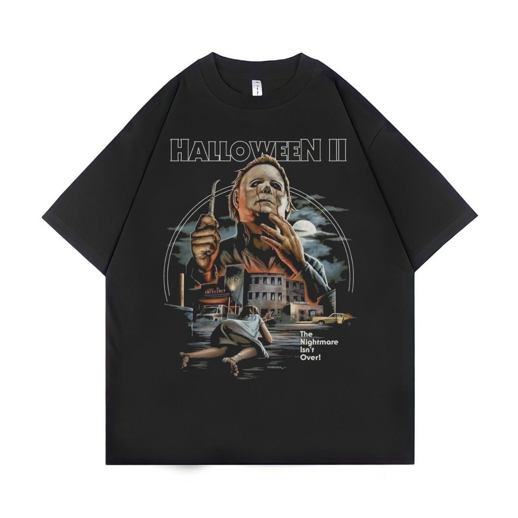 เสื้อยืดผ้าฝ้ายพิมพ์ลาย-tshirtเสื้อยืดคอกลมฤดูร้อนเสื้อยืด-ขนาดใหญ่-พิมพ์ลาย-psycho-crucify-halloween-2-นิ้ว-สีดํา-เ