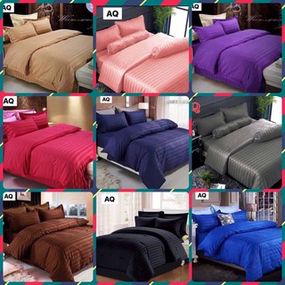 สีพื้น💯% ชุดผ้าปูที่นอนพร้อมผ้านวม มีขนาด 3.5ฟุค 5ฟุค 6ฟุต มี6ช้ิน จัดส่งถึงบ้าน