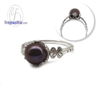 Finejewelthai แหวน-มุกแท้-แหวนเงิน-แหวนมุก-แหวนประจำเดือนเกิด-Pearl-Silver-Ring - R1364pl-b