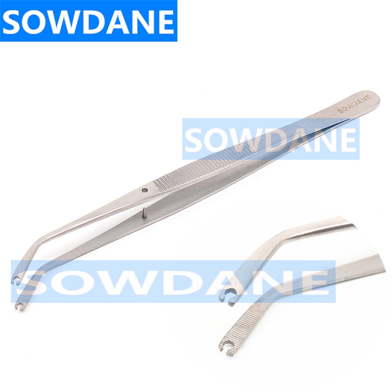 dental-surgical-operation-stitching-tweezer-college-tweezers-cotton-dressing-forceps-serrated-tip-stainless-steel