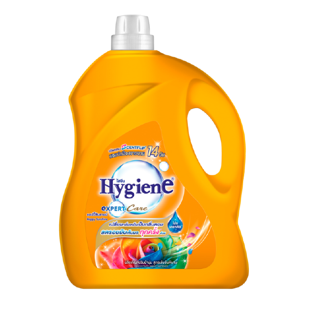 HYGIENE ไฮยีน เอ็กซ์เพิร์ท แคร์ น้ำยาปรับผ้านุ่มสูตรเข้มข้น 3300มล. แฮปปี้ ซันชายน์ (สีส้ม)