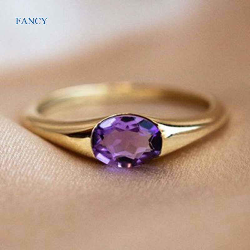 fancy-แหวนเงินสเตอร์ลิง-925-ประดับพลอยเทียม-สีม่วง-แฟชั่นสําหรับผู้หญิง