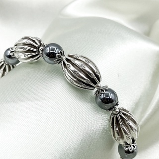 สร้อยข้อมือเงินมะเฟืองเงินร้อยเทราเฮิร์ต หินนำโชค: DSP 925 Sterling Silver Terahertz Gemstone Bracelet [CFS0010]