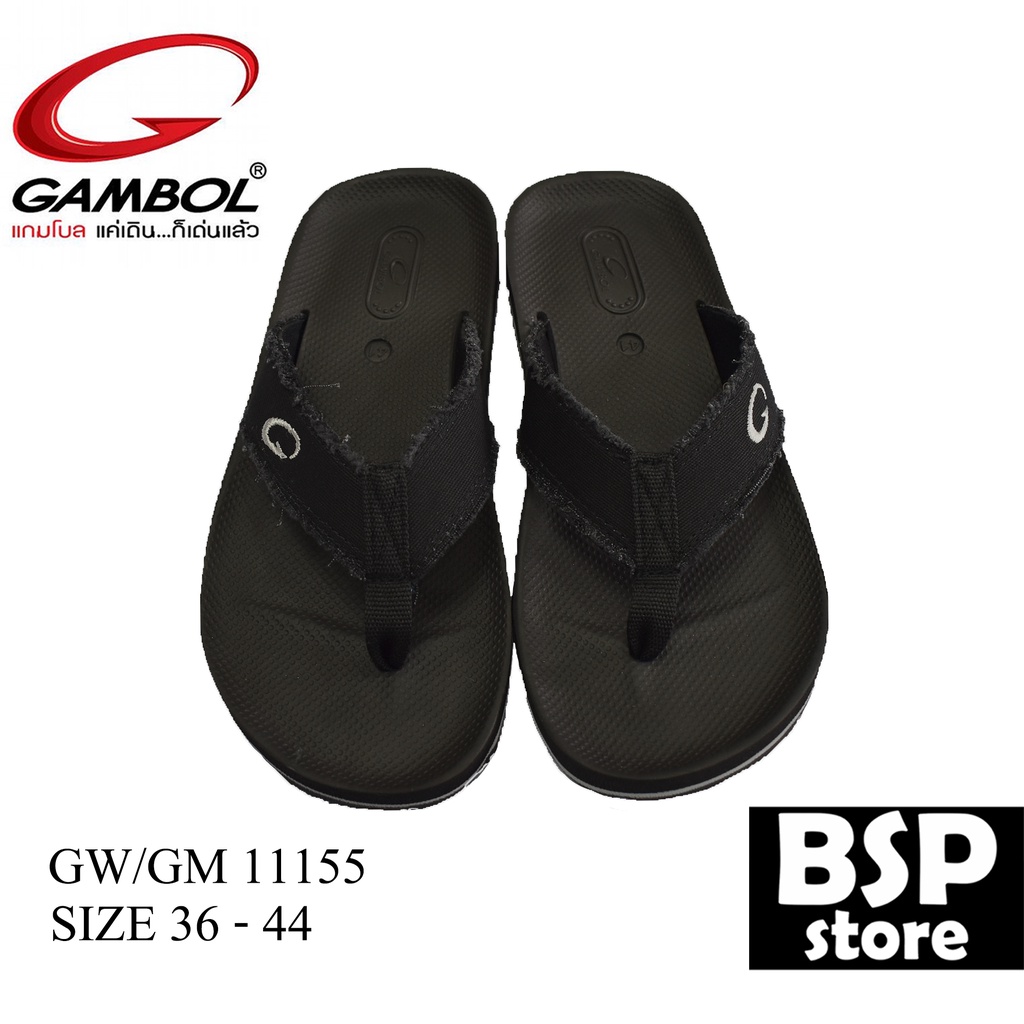 ภาพสินค้าgambol รุ่น GW/GM 11155 สีดำ (size 36-46) ผลิตจาก GBOLD Technology คุณภาพมาตรฐานของแกมโบล นุ่ม เบา สบายเท้า จากร้าน porporrpor บน Shopee ภาพที่ 1