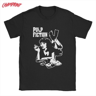 เสื้อยืด พิมพ์ลายภาพยนตร์ Pulp Fiction Mia Wallace สําหรับผู้ชาย