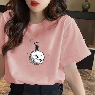 เสื้อคู่วินเทจ - CXคอกลมNASAกราฟิกพิมพ์เสื้อยืดแขนสั้นเสื้อยืดขนาดใหญ่สําหรับผู้ชายผู้หญิงเสื้อผ้าว