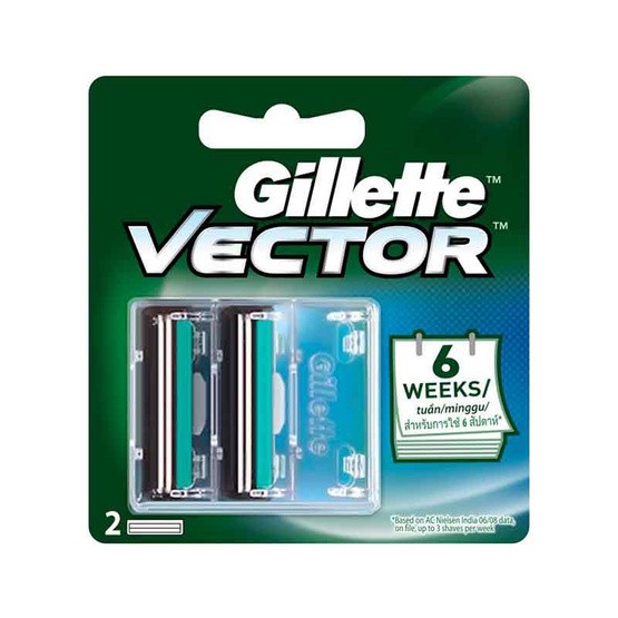 gillette-vector-2-cartridges-ยิลเลตต์-เวคเตอร์-ใบมีดโกน-2-ชิ้น