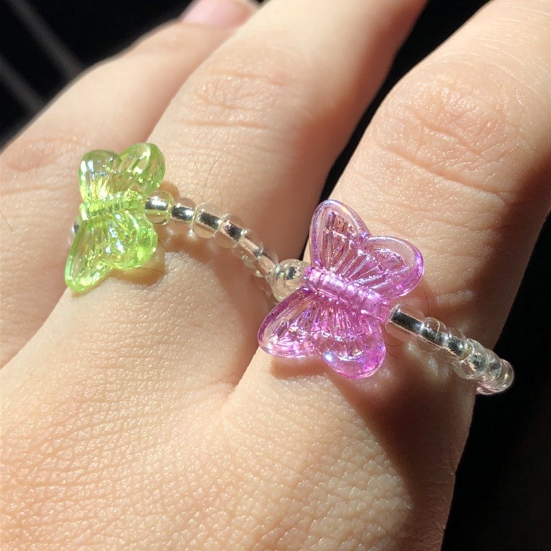 ภาพหน้าปกสินค้าแหวนลูกปัด ผีเสื้อ butterfly rings จากร้าน fourteenth_apr บน Shopee