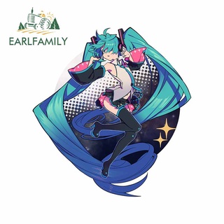 Earlfamily สติกเกอร์ไวนิล ลาย Hatsune Miku ขนาด 13 ซม. x 12.1 ซม. สําหรับติดตกแต่งรถยนต์ รถจักรยานยนต์