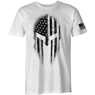 เสื้อยืดอินเทรนด์ผู้ชายอินเทรนด์ผู้หญิงเสื้อยืด พิมพ์ลาย Usa American Spartan Patriotic สําหรับผู้ชายS-3XL