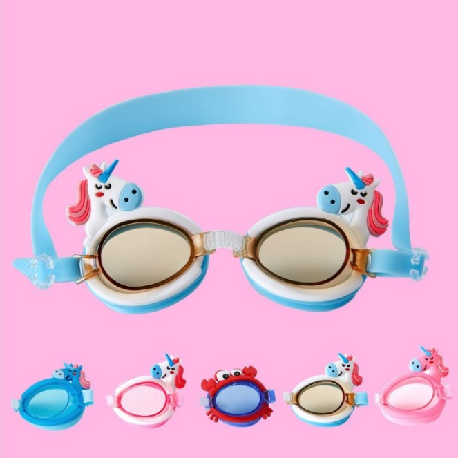 ภาพหน้าปกสินค้าแว่นตาว่ายน้ำเด็กลายการ์ตูน แว่นว่ายน้ำ แว่นตาเด็ก
