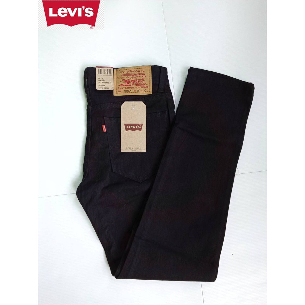 กางเกง-ยีนส์-levi-s-501-สี-super-black-ทรงกระบอกเล็ก-ใส่ได้ทั้งชาย-และ-หญิง-cotton-100