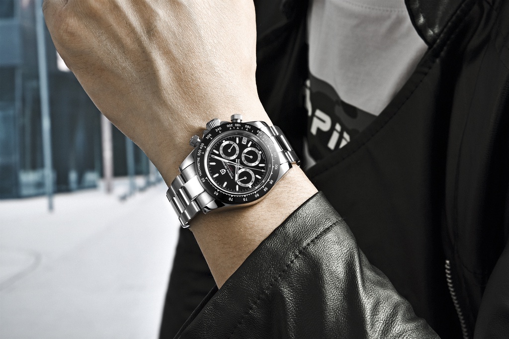 คำอธิบายเพิ่มเติมเกี่ยวกับ Pagani Design Original 40MM Quartz นาฬิกาผู้ชายญี่ปุ่น Seiko VK67 Rainbow Bezel นาฬิกาจับเวลา 100M กันน้ำนาฬิกาผู้ชาย PD-1644