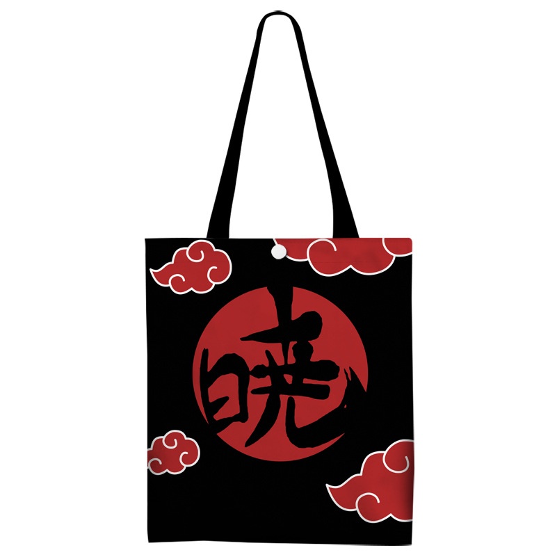 กระเป๋าถือ-ผ้าแคนวาส-ลายการ์ตูนนารูโตะ-kakashi-sasuke-แฟชั่นสําหรับนักเรียน