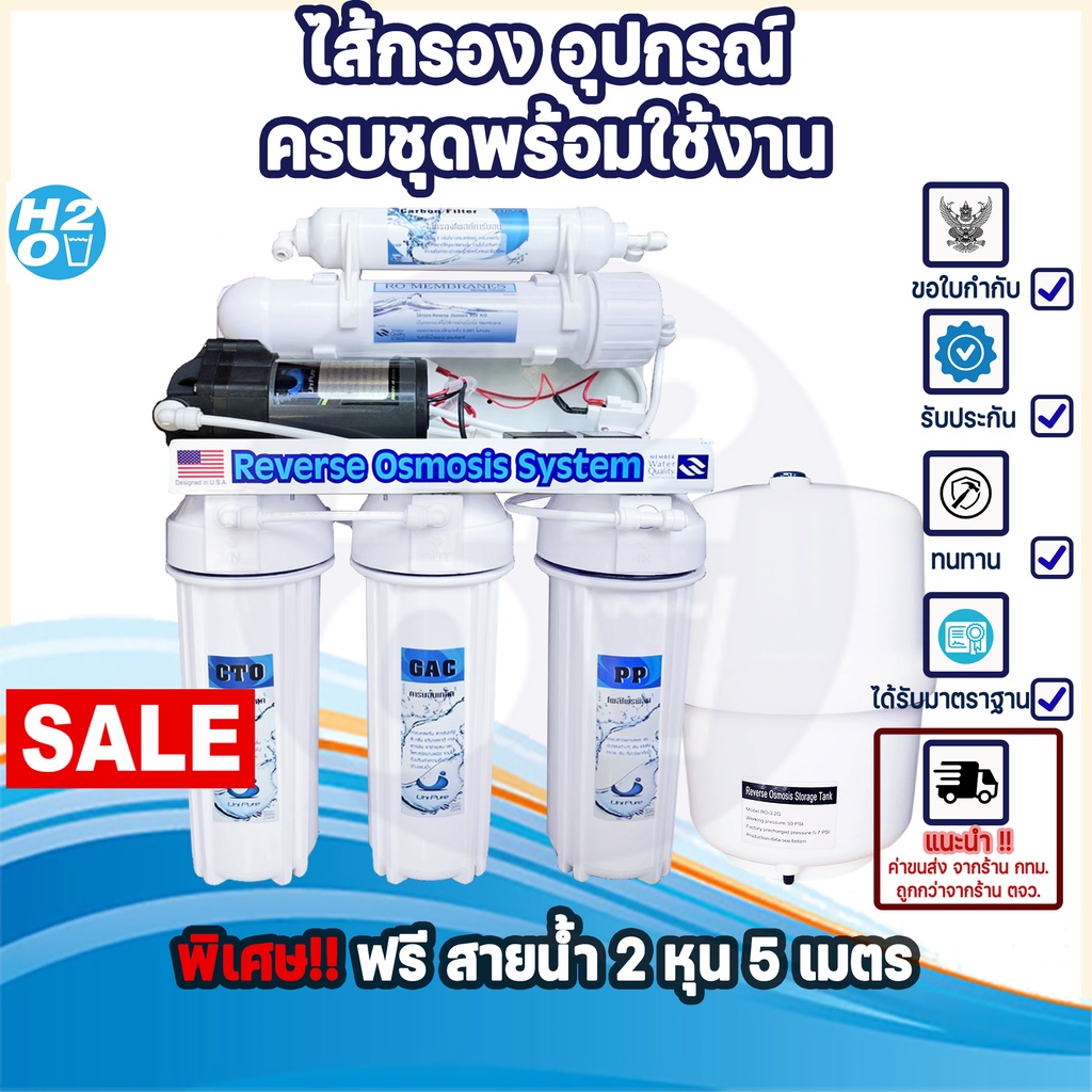 unipure-เครื่องกรองน้ำ-ระบบro-50-75-gpd-ราคาถูกสุด-เครื่องกรองน้ำ-ro-อาโอ-uni-pure-แถมฟรีสายน้ำ5-ม-สายน้ำรวม10ม