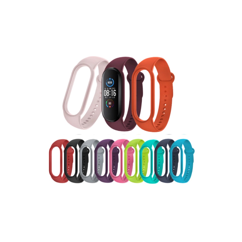 ภาพสินค้าสายนาฬิกา Miband 5 Miband 6 ซิลิโคน สำหรับ Xiaomi Miband Mi Band 5 6 สายซิลิโคน คุณภาพดี สีสดใส จากร้าน iam.gadget บน Shopee ภาพที่ 7