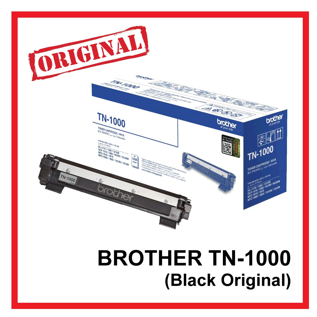 BROTHER TN-1000 Black Original LaserJet Toner Cartridge (TN-1000 ...