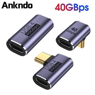Ankndo USB-C OTG ต่อสายข้าง 90° ชาร์จเร็ว 5A/100W PD/QC SuperSpeed USB 40Gbps ตัวแปลงการชาร์จแบบเร็ว Type C